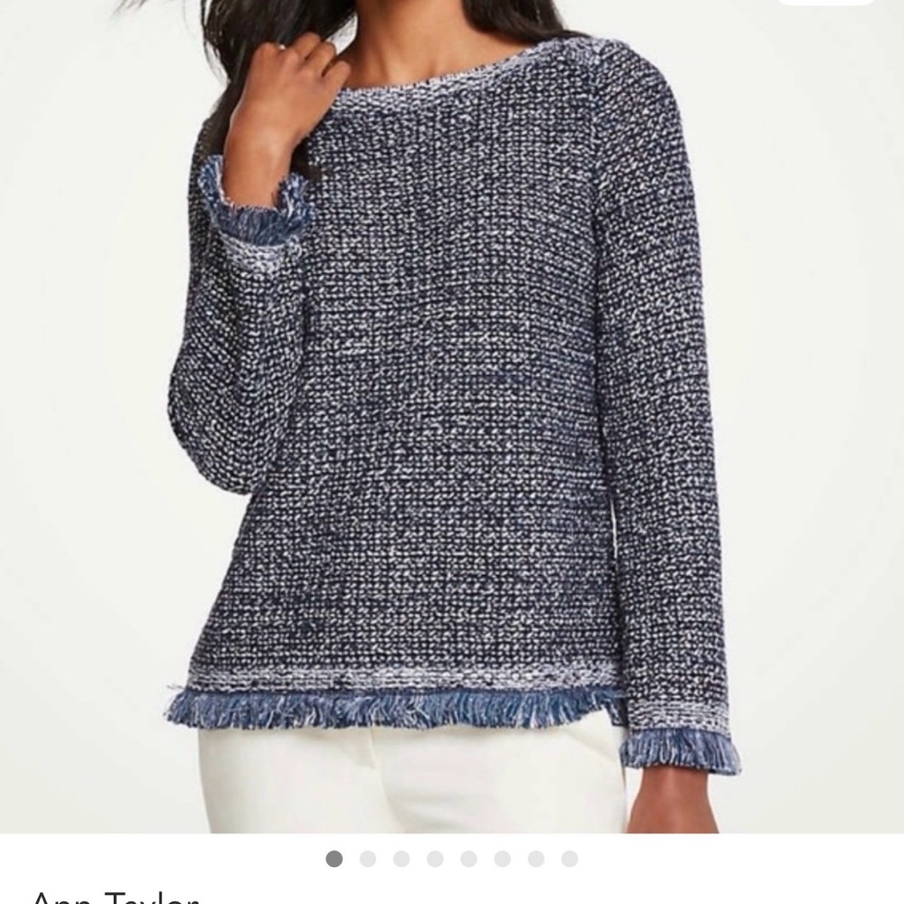 Ann Taylor Women's Textured Blue Sweater
